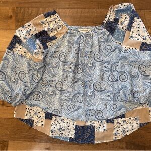 DAVI & DANI Light Blue Paisley Top